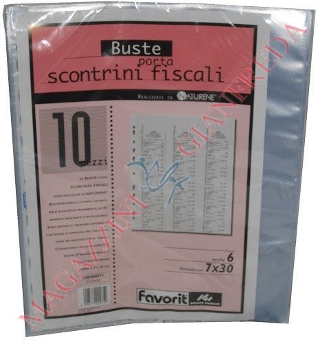 BUSTA PORTALISTINO A4 PER SCONTRINI FISCALI A 3 TASCHE CM 7X30